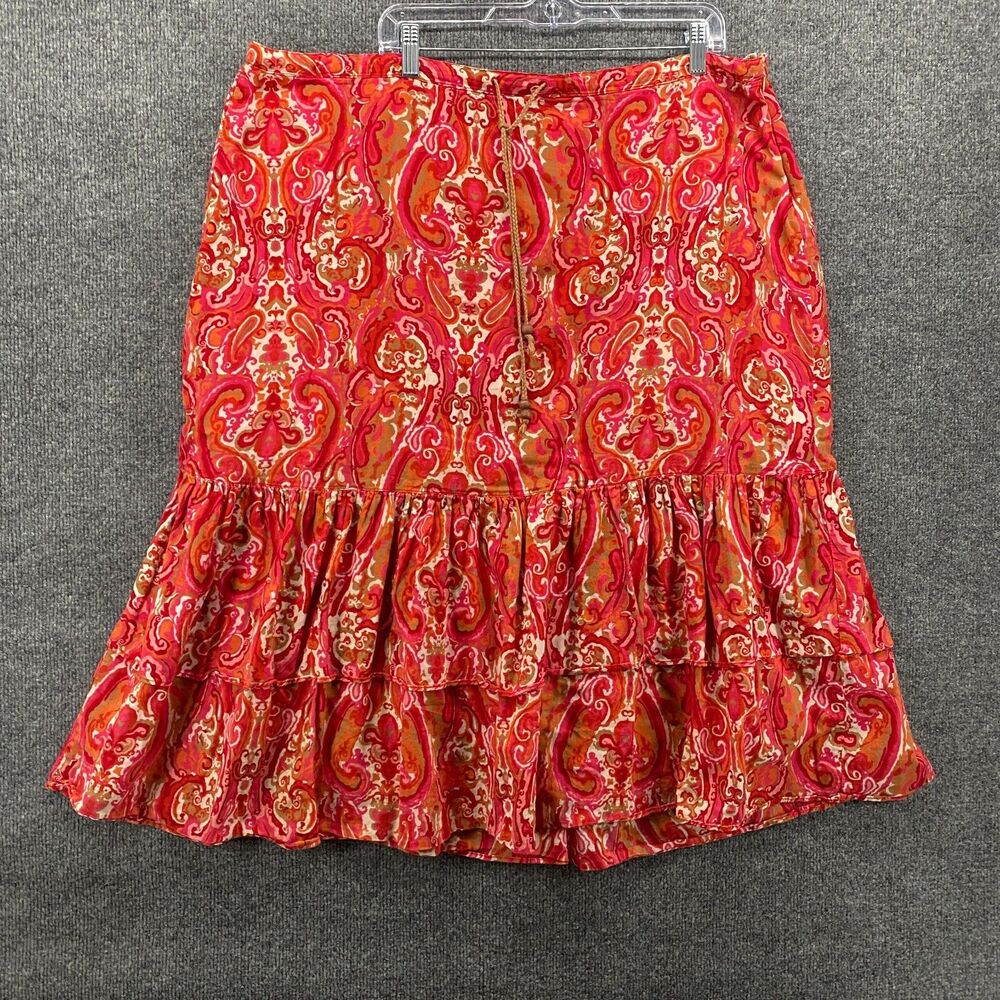 Tommy‎ Hilfiger Skirt Womens 20 Pink Paisley Vintage 90s Y2K Cottagecore Western